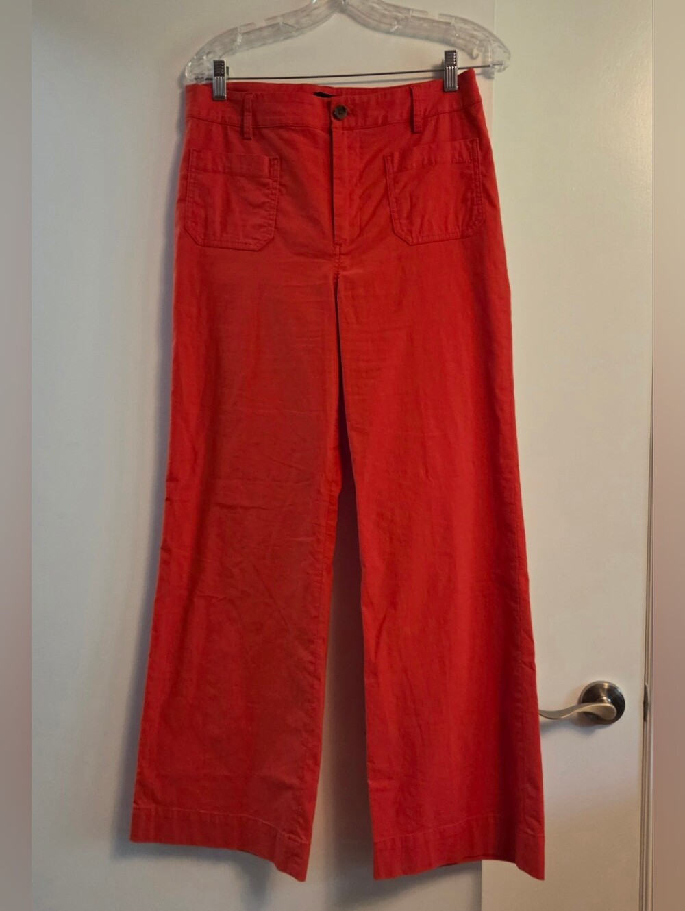 J. CREW Factory Lizzie Linen Blend Wide Leg Pant Red Size 29